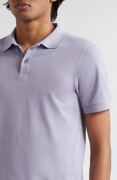 The renowned British label has perfected the polo with this cotton piqué version designed for durability and softness. 27 1/2" length (size Medium) Button half placket Rib collar Short sleeves with rib cuffs 100% cotton Machine wash, dry flat Made in Portugal Designer Clothing Designer Clothing, Portugal, Lavender, Short Sleeves, Nordstrom, Size Medium, Collar, Clothes Design