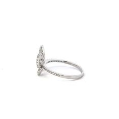 Item Code HRAD1512 Metal Type White Gold Metal Karat 14 kt Diamond Natural Diamond Shape Butterfly Diamond Ct 0.55 ct Take flight on a wave of elegance with this enchanting 14k white gold butterfly cocktail ring. This captivating piece, weighing a whisper-light 2.52 grams, embodies the delicate beauty of a butterfly in shimmering diamonds and polished gold. Embrace the Symbolism: More than just an ornament, this ring carries the transformative spirit of the butterfly. Let its graceful wings inspire you to embrace new beginnings and celebrate special moments with refined confidence. Sparkle with Every Flutter: Dazzling diamonds, totaling 0.55 carats, dance across the butterfly's wings, catching the light and captivating every eye. Their brilliance adds a touch of glamour to any outfit, maki Butterfly Cocktail, Gold Butterfly Ring, Shape Butterfly, Delicate Beauty, Butterfly Ring, Gold Butterfly, Diamond Shape, Special Moments, Butterfly Wings