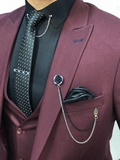 Tie Chain, Shoe Care Kit, Classy Suits, Pants Gift, Dress Suits For Men, Claret Red, Designer Suits For Men, Exclusive Shoes