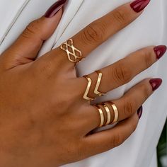 Precio bajo con envío gratis para usuario nuevo. Open Rings, Linking Rings, Estilo Hip Hop, Cuff Rings, Casual Attire, Open Ring, Hip Hop Fashion, Fit Style, Style Elegant