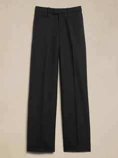 Lido Wide-Leg Italian Wool Pant | Banana Republic Black Plain Dress, Professional Wear, Business Pants, Outfit Formulas, Petite Shorts, High Rise Pants, Cocktail Bar, Wool Pants, Black Dress Pants