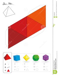 an origami paper model with different shapes and colors stock photo - image 3497