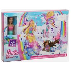 the barbie doll is in its box