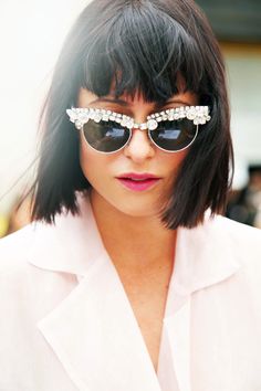 DIY SPECS INSPO | Crystal Pointed Frame Julia Sarr Jamois, How To Wear Headbands, Carmen Dell'orefice, Taylor Tomasi Hill, Emmanuelle Alt, Giovanna Battaglia, New York Street Style, New York Fashion Week Street Style