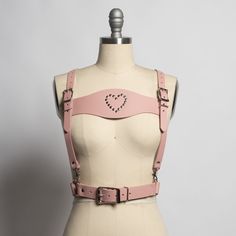 Apatico - Lederhosen Harness Belt - Blush Pink Leather - Colorful PVC Harness Pattern Woman, Pastel Lifestyle, Wing Harness, Fall Outside, Harness Fashion, Harness Belt, Teal Leather, Clothes Pattern, Body Harness