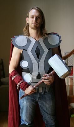 a man dressed up as thor from the avengers