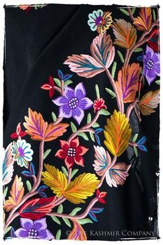 50% Winter SALE + FREE Shipping — Seasons by The Kashmir Company Hand Dyed Shawl, Ancient Tree, Embroidery Suits Design, Wool Shawl, Embroidery Suits, Hand Embroidery Designs, Handloom Saree, Art Exhibition, Flower Patterns