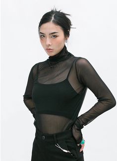 Unit (CM)  Size  Length  Shoulder  Chest Sleeve  F 62 35 80 67    Model ：165cm/50kg フリーSize Solid Long Sleeve Mesh Top For Spring, Fitted Long Sleeve Mesh Top For Streetwear, Black Winter Tops For Layering, Black Winter Layering Tops, Black Stretch Mesh Top For Streetwear, Black Fitted Long Sleeve Mesh Top, Black Stretch Mesh Top With Long Sleeves, Fitted Black Mesh Top For Streetwear, Black Mesh Top For Layering In Winter