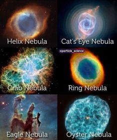 four different types of stars in the sky with caption that reads, some of the most beautiful nebulas