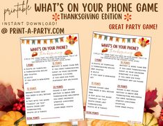 thanksgiving party games for kids to play on the phone