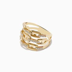 Effy D'oro 14K Yellow Gold Diamond Anchor Chain Ring Anchor Chain, Chain Ring, Gold Yellow, Gold Diamond, Yellow Gold, Chain, Ring, Yellow, Gold