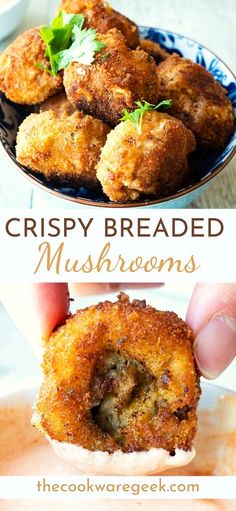 crispy breaded mushrooms are an easy appetizer to make with the kids