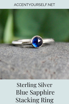 Do you need a gift for someone with a September birthday or to celebrate your 5th wedding anniversary? This sterling silver synthetic sapphire stacking ring is perfect if your birthstone is sapphire or you need a simple navy blue ring. Here are the details:

This ring is made with either a rose cut (faceted) or smooth 5mm synthetic sapphire cabochon set in a sterling silver bezel and on a sturdy band handmade in your size. It can be worn with other stackable rings, or by itself. Handmade by Barb Macy in Corvallis, OR. Navy Blue Ring, 5th Wedding Anniversary Gift, Plain Silver Rings, 5th Wedding Anniversary, Sea Glass Ring, September Birthday, Blue Ring, Glass Rings, September Birthstone