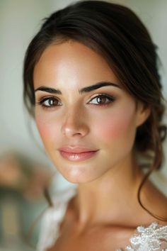 Wedding makeup for brown eyes highlights their natural warmth and depth, making them shine on your special day. Click to see more. Natural Makeup Bridal, Bridal Makeup Ideas