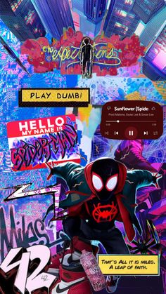 #spiderverse Spiderman Sunflower Wallpaper, Spiderverse Collage, Spiderman Across The Spider Verse Poster, Spider Verse Art Style, Color Wars, Spiderman Spiderverse, Basketball Moves, Miles Spiderman, Jelly Wallpaper