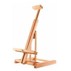 a wooden easel sitting on top of a white background