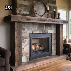 a living room with a fire place in it