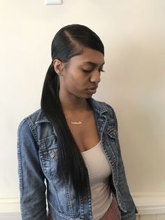 Download Ponytail Two Bangs Pics Check more at https://hairstyles.mboon.eu.org/2021/05/10/download-ponytail-two-bangs-pics/ Side Part Ponytail Hairstyles, Part Ponytail Hairstyles, Side Part Weave, Side Part Ponytail, Black Women Prom Hairstyles, Part Ponytail, Ponytail For Black Women, Long Ponytail Hairstyles, Side Ponytail Hairstyles