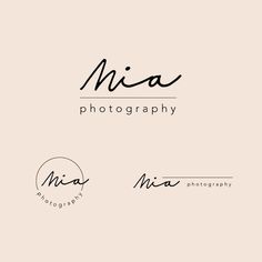 the logo for mia photography, which is designed to look like it has been handwritten