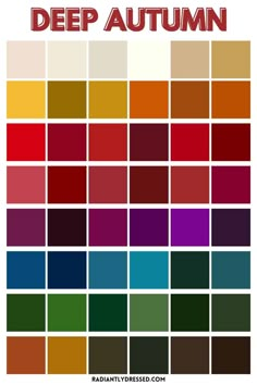 Autumn Color Season, Color Palette Capsule Wardrobe, Inspiration Dressing, Radiantly Dressed, Autumn Skin, Autumn Color Palette