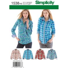 the ladies's shirt is shown in three different colors and sizes, with an attached collar