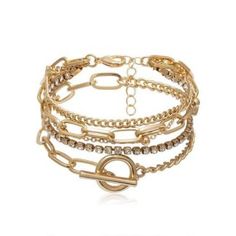 Bracelet Manchette - L ATELIER TRENDY Cheap Bohemian Beige Bracelets, Guitar String Bracelet, Gold Bracelet Set, Gold Bead Bracelets, Gold Bracelet For Women, Toggle Bracelet, Stackable Bracelets, Layered Bracelets, Crystal Charm