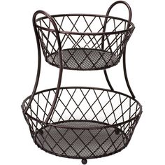 two tiered metal basket with wheels