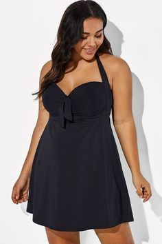 Black Bow Classic Halter Swimdress For Lady Swim Dresses, Beach Ware, Swimwear Black, Swim Meet, Best Swimsuits, Curvy Women Outfits, Plus Size Swimsuits, One Piece Suit, Fashion Gallery