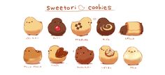 a bunch of different types of cookies on a white background with the words sweeter cookies