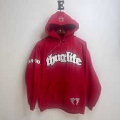 Vintage Original Thug Life 51-50 Red Hoodie Perfect Mint Condition With Tags! Color: Red Size: 2xl Approximate Measurements (Laying Flat) Armpit To Armpit: 26 1/2" Shoulder To Hem: 32" Red Cotton Hip Hop Hoodie, Red Hip Hop Sweatshirt With Drawstring Hood, Red Hip Hop Sweatshirt For Fall, Red Fall Sweatshirt For Streetwear, Red Sweatshirt For Streetwear In Fall, Red Sweatshirt For Fall Streetwear, Red Hip Hop Hoodie Top, Red Hip Hop Hoodie For Winter, Red Hip Hop Hoodie With Drawstring Hood