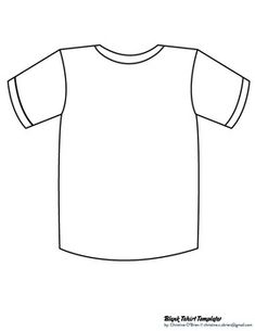 Blank T-Shirt Template Clip Art + PDF by Christine O'Brien Creative Plain Shirt Template, Tshirt Template Blank Free Printable, Blank T Shirts Template, Blank Hoodies Template, Blank T Shirt Template, T Shirt Outline, Blank T Shirt Template Front And Back, Plain White T Shirt Template, Feedback Template