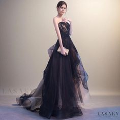 Lasaky - Elegant Long Black Evening Gown Ballroom Dress for Fashion Shows and Hosts Long Black Dress Formal, Dresses For Formal Events, Black Runway, Long Black Evening Dress, Elegant Evening Gown, Black Evening Gown, Lace Evening Gowns, Black Dress Formal, Evening Gowns Elegant