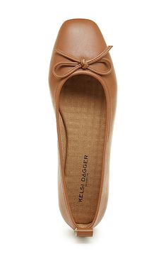 A delicate vamp bow and rear pull-tab create modern appeal on a rich leather ballet flat finished with a squared-off toe. Cushioned footbed Leather upper/textile lining/synthetic sole Imported Womens Ballet Flats, Leather Ballet Flats, Ballet Flat, Pull Tab, Ballet Flats, Gingerbread, Brooklyn, Leather Upper, Ballet