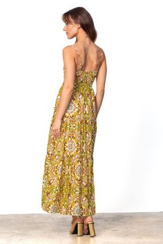 Introducing the Aurora Dress - a stunning addition to your wardrobe. This multi color green geometric print maxi dress exudes elegance and sophistication. With its eye-catching design, this dress is sure to turn heads. Elevate your style with this exclusive piece, inspired by the world of art and fashion. Materials : 100% Cotton Sizes: XS, S, M, L Colors: Lime Green Multi P32 Made in USA Model Size: S Dry clean only Style: BCJ2010P32 Black Dress Jacket, Aurora Dress, Art And Fashion, World Of Art, Maxi Dress Sale, The Aurora, Fashion Materials, Jumpsuit Shorts Rompers, Printed Maxi