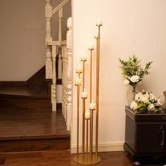 PRICES MAY VARY. Size: 9 arm candelabra for fireplace decoration decoration,Height: 46.25inch/117.5cm; Bottom Diameter: 9.44inch/24cm.The large base provides stable support.Suitable for candles with a diameter of 1.96inches. (Candles are not included) It can also be decorated with LED pillar candles.Increase the beautiful atmosphere of candlelight dinner and party. Premium Quality: It is made of high-quality metal materials. Through pressure casting, paint baking and other processes, it strength Home Halloween Party, Gold Taper Candle Holders, Christmas Candelabra, Floor Candelabra, Halloween Birthday Party Decorations, Gold Candelabra, Candelabra Centerpiece, Halloween Party Decoration, Floor Candle Holders