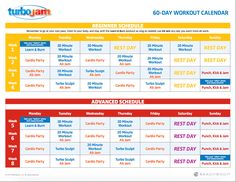 a printable schedule for the 6 day workout calendar