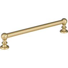 an antique brass finish pull handle on a white background