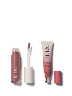 Create a custom colorscape with this lip and cheek set. Award-winning two-in-one Color Haze provides a nourishing wash of color for lips and cheeks, while Balmy Gloss gives lips a buildable, buttery sheen. Choose your own colors for your unique play on pigment. Lips Sketch, Ilia Beauty, Eco Friendly Makeup, Cream Highlighter, Tinted Spf, Powder Highlighter, Skin Serum, Mascara Lashes, Volume Mascara