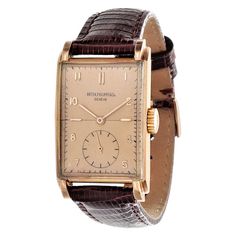 Business Watch Accessories In Rose Gold With Rectangular Dial, Business Rose Gold Watch Accessories With Rectangular Dial, Timeless Rectangular Watches With Subdials, Rose Gold Watch Accessories With Subdials And Rectangular Dial, Rose Gold Rectangular Watch Accessories For Formal Events, Classic Rectangular Watches With Subdials, Rectangular Rose Gold Watch Accessories For Business, Brown Rectangular Watch For Formal Occasions, Formal Rose Gold Rectangular Watch Accessories