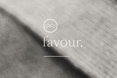 the logo for favour is shown in black and white