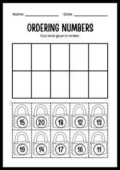 the ordering numbers worksheet for children to learn how to count them in order