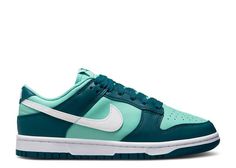 Wmns Dunk Low 'Geode Teal' - Nike - DD1503 301 - geode teal/white/emerald rise | Flight Club Teal Clothes, Wmns Dunk Low, Turquoise Clothes, Teal Sneakers, Teal Outfits, Teal Nikes, Teal Shoes, Preppy Outfits For School, Marc Jacobs Shoes