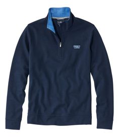 A versatile, all-season pullover with the comfort of built-in stretch. In a soft, textured cotton/polyester blend. Traditional Fit: Relaxed through the chest, sleeve and waist. 77% cotton, 23% polyester. Machine wash and dry. Breathable pique fabric is textured on the outside and soft on the inside. Quarter-zip styling for easy on/off. Pairs well with jeans, shorts and chinos. Imported. | Men's Comfort Stretch Pique Quarter Zip Pullover, Long-Sleeve, Cotton Blend Quarter Button Sweater, Rain Pants, Button Sweater, Casual Running Shoes, Tent Accessories, Kids Outerwear, Socks And Sandals, Quarter Zip Pullover, Rain Wear