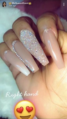 @hvneycake Unghie Nail Art, Long Acrylic Nails Coffin, Bling Acrylic Nails, Glam Nails, Nails Gel, Crystal Nails, Acrylic Nails Coffin, Coffin Nails Designs, Fire Nails