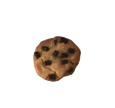 a chocolate chip cookie on a white background