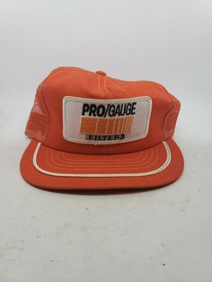 vintage swingster pro guage filters patch trucker hat made in USA orange/white. Condition is "Pre-owned". Shipped with USPS First Class. Feed Store, Hat Making, Orange White, Hats Vintage, First Class, Birthday Ideas, Hats For Men, Trucker Hat, Made In Usa