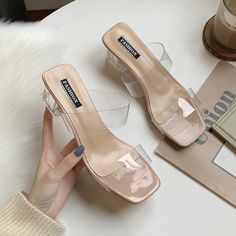 Shipping: Worldwide Express Shipping AvailableDelivery time: 7-15Days Fast ShippingReturns: Fast refund, 100% Money Back Guarantee.Brand Name: YBQJOOShoes Type: BasicApplicable Place: OutsideUpper Material: PVCHeel Height: High (5cm-8cm)Origin: Mainland ChinaSeason: SummerHeel Type: Square heelItem Type: SlippersModel Number: 2021Fashion Element: ShallowDepartment Name: AdultOutsole Material: RubberWith Platforms: YesPlatform Height: 0-3cmInsole Material: EVAPattern Type: SolidFit: Fits true to Heels Slippers, Clear High Heels, Pink High Heels, High Heel Slippers, Latest Shoe Trends, Womens Summer Shoes, Slippers Women, Heel Slippers, All About Shoes