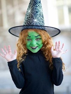 Kids Witch Makeup, Halloween Makeup For Kids, Witch Costumes, Kids Face Paint, Halloween Spooktacular