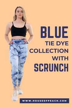 House Of Peach ® blue tie dye leggings with bum scrunch. High Waisted ? Booty Enhancing ? Seamless ? Squat proof! Black Contour, Tie Dye Leggings, Blue Tie, Blue Ties, Blue Tie Dye, Tie Dye, Dye