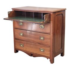 an old wooden desk with two drawers